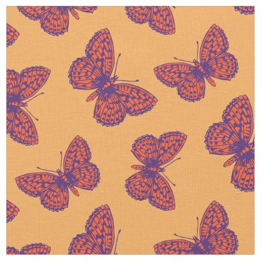 Tissu de papillon orange violet (Fermer)