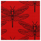 Tissu de peuplier polyester de la libellule rouge (Fermer)