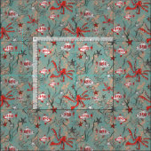 Tissu de pieuvre et de poisson en corail et bleu (Carreau)