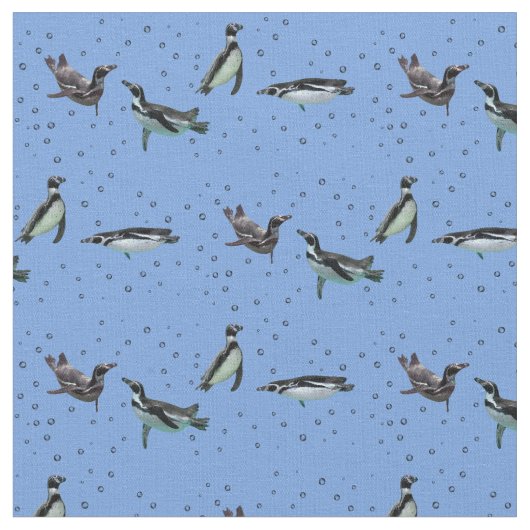 Tissu de pingouins mousseux (bleu clair) (Fermer)