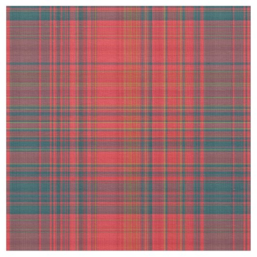 Tissu de plaid Turquoise rouge et foncé (Fermer)