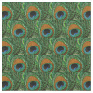 Tissu de plume de paon - marine bleue turquoise