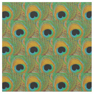 Tissu de plume de paon - vert bleu d'Aqua orange