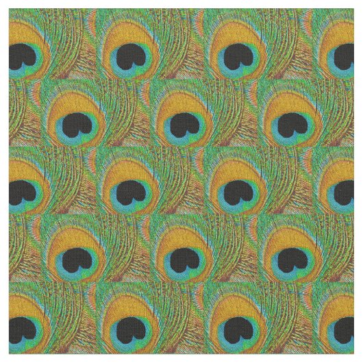 Tissu de plume de paon - vert bleu d'Aqua orange (Fermer)