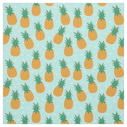 Tissu de point de polka d'Aqua d'été d'ananas (Échantillon)