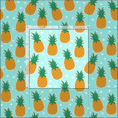 Tissu de point de polka d'Aqua d'été d'ananas (Carreau)