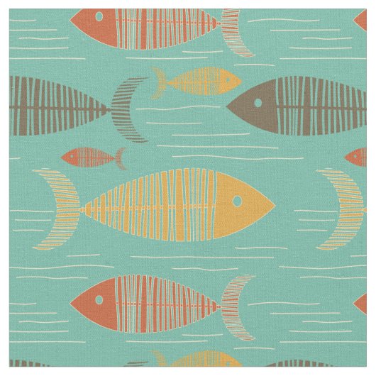 Tissu de poisson kitsch Vintage turquoise (Fermer)