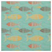 Tissu de poisson kitsch Vintage turquoise (Échantillon)