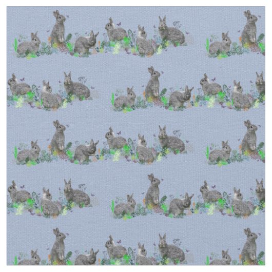 Tissu de prairie de lapin (bleu clair) (Fermer)