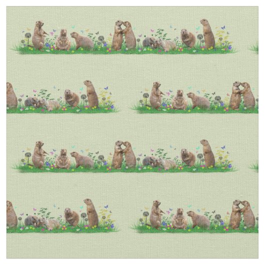 Tissu de pré de chien de prairie (vert clair) (Fermer)