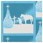 Tissu de prière du cowboy de Noël occidental (Fermer)