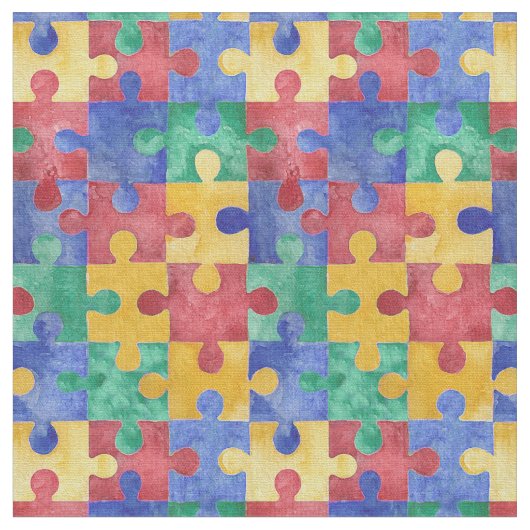 Tissu de puzzle d'aquarelle de sensibilisation sur (Fermer)
