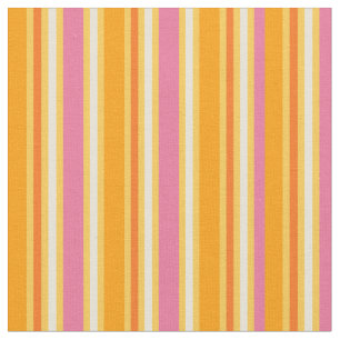 Tissu de rayures de roses indien et d'orange de