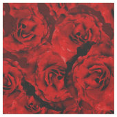 Tissu de roses romantiques rouges foncés (Fermer)