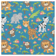 Tissu de safari de bébé bleu