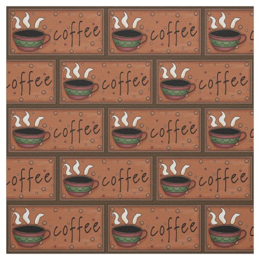 Tissu de sergé de coton de motif de café (Échantillon)