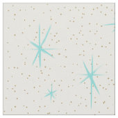 Tissu de Starbursts de turquoise d'âge d'espace (Fermer)