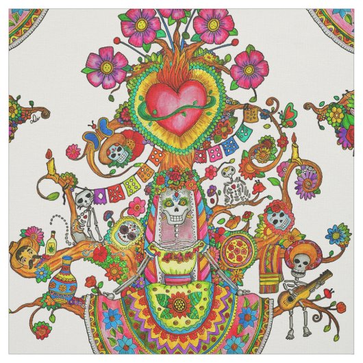 Tissu de style de tatouage avec l'arbre des morts (Échantillon)