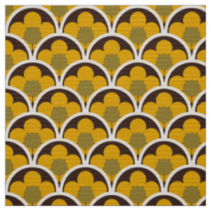 Tissu de style motif des années 60 rétro