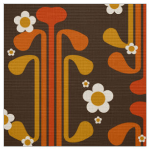 Tissu de style motif des années 60 rétro