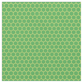 Tissu de style nid d'abeille vert et jaune