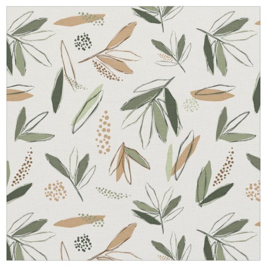 Tissu De superbes Feuilles Abstraits - Tons de Terre (Fermer)