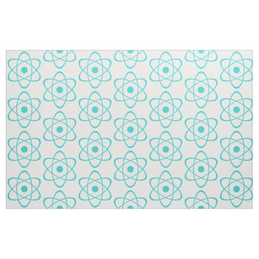 Tissu de symbole d'atome turquoise (Fat Quarter)