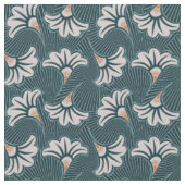 Tissu de Teal de fleur blanche (Fermer)