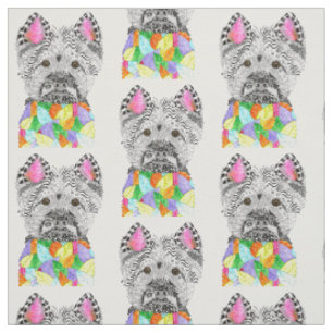 Tissu de Terrier de West Highland mignon et coloré