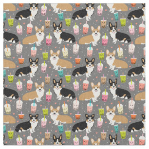 Tissu de thé de bulle de corgi - obscurité