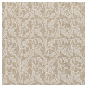 Tissu de toile de jute et de tulipe de dentelle