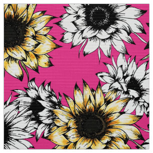 Tissu de tournesol rose