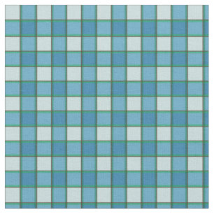 Tissu de turquoise, vert et blanc de plaid