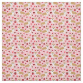 Tissu de Valentines de corgi - rose (Échantillon)