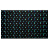 Tissu de vert bleu de noir de Tour Eiffel de Paris (Fat Quarter)