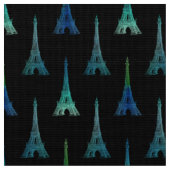 Tissu de vert bleu de noir de Tour Eiffel de Paris (Fermer)