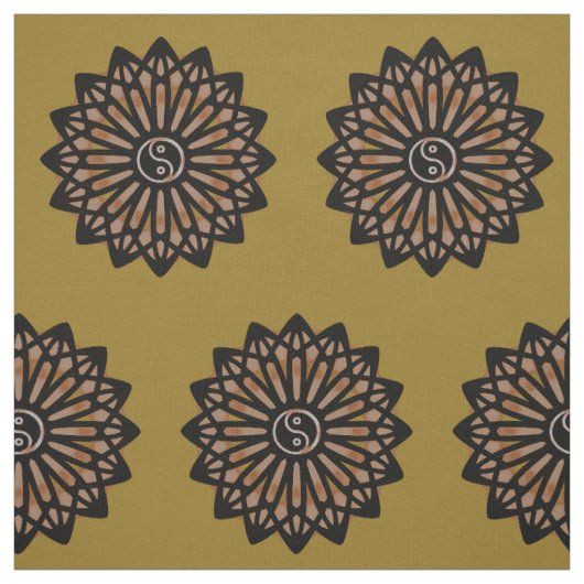 Tissu de Yin Yang - brun de café (Échantillon)