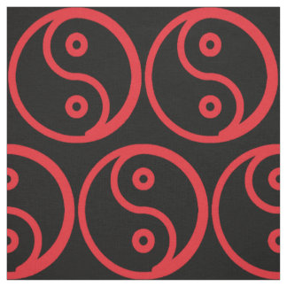 Tissu de Yin Yang - noir, rouge