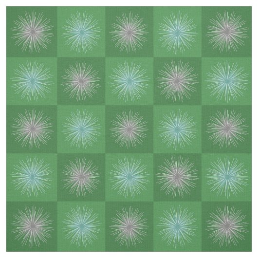 Tissu Débuts de Noël du Moyen-siècle rétro Vert (Échantillon)
