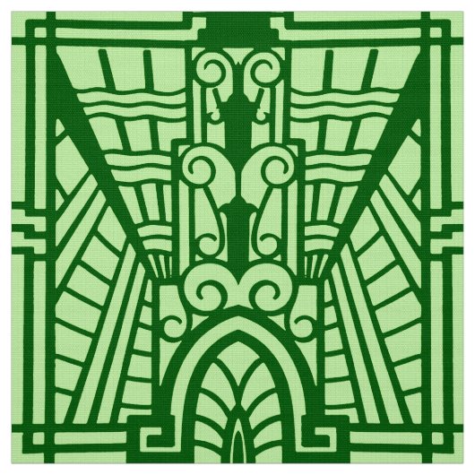 Tissu Déco Motif Architectural, Jade Vert Lumière (Échantillon)