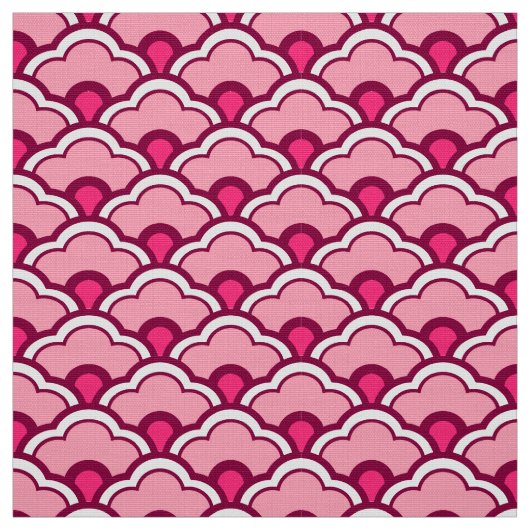 Tissu Déco pétoncles chinois, fuchsia et rose pâle (Échantillon)