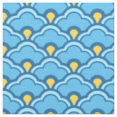 Tissu Déco pétoncles chinois, turquoise et aqua (Détail)
