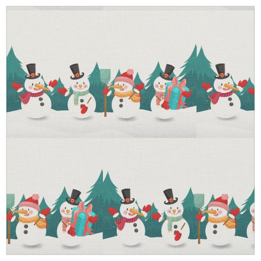Tissu Décor de Noël Snowman (Fermer)