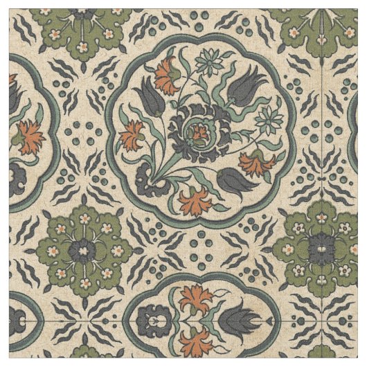 Tissu Décor Floral Perse Carrelage (Fermer)