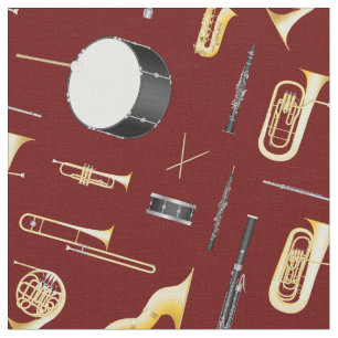 Tissu Décor rouge professeur de musique instruments de g