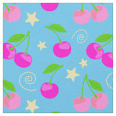 Tissu Decora Kei Cute Cherry Pattern on Blue (Fermer)