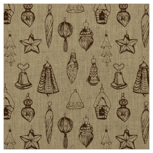 Tissu Décorations de Noël vintage (Échantillon)