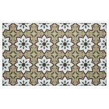 Decorative geometric pattern with white flowers