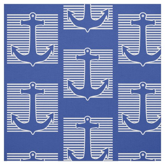 Tissu Découpe bleue/blanche d'Ancre + vos idées (Échantillon)