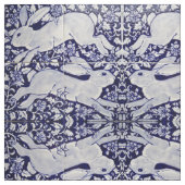 Tissu Dedham Bleu & Blanc Tile de lapin Designer Fabric (Échantillon)